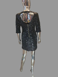 Dolce & Gabbana Robe de Soirée Sequins Noirs T38