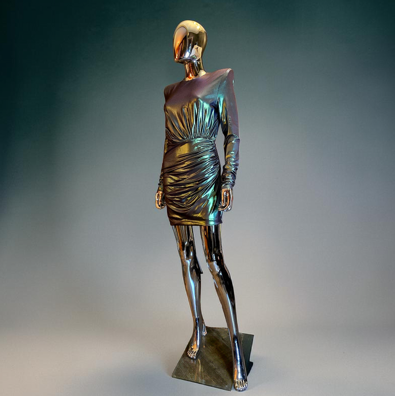 Alexandre Vauthier robe courte verte métallisée - L.F Lusso 