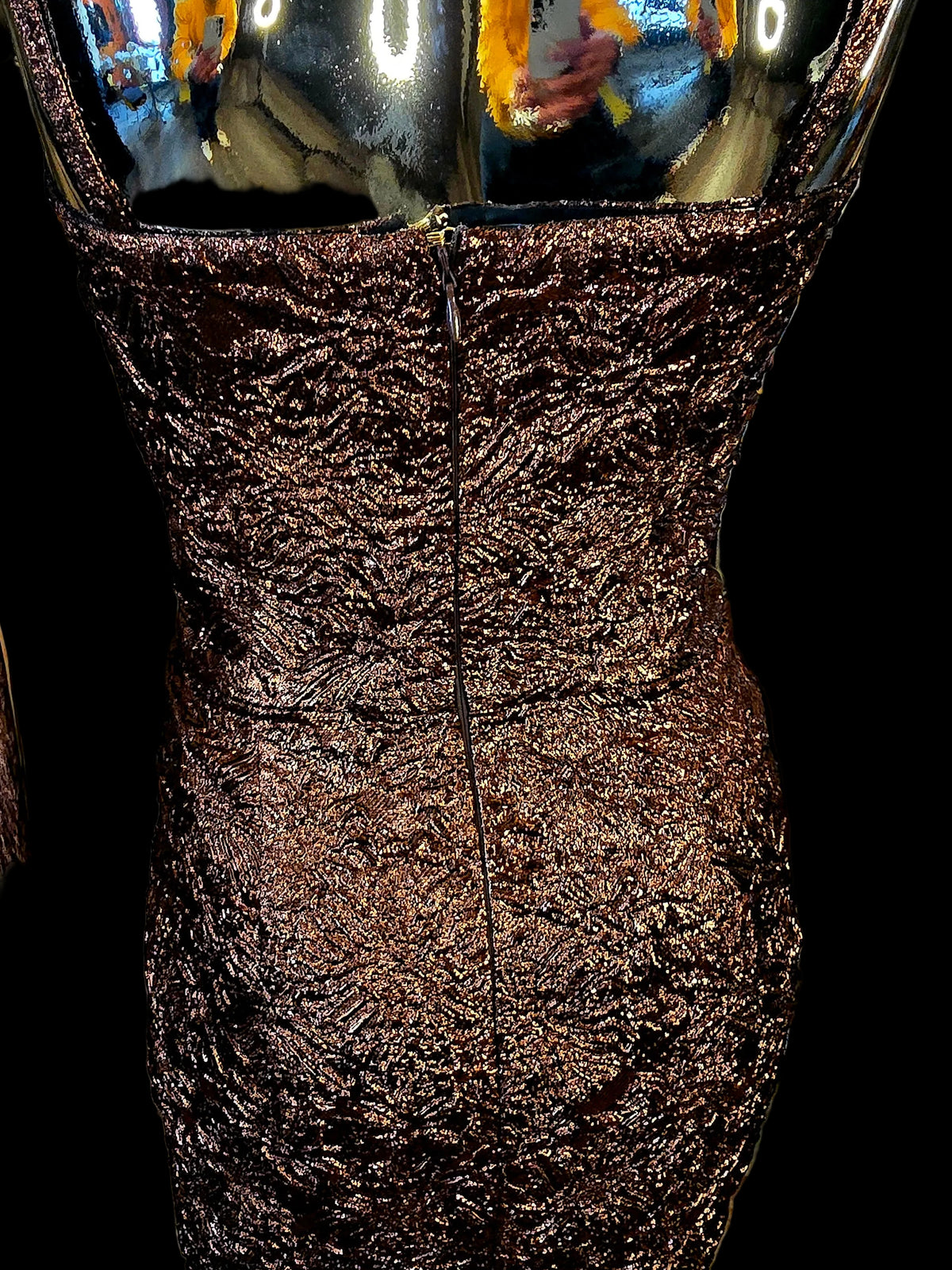 Alexandre Vauthier — Robe Courte Prototype Défilé Lurex Bronze T36