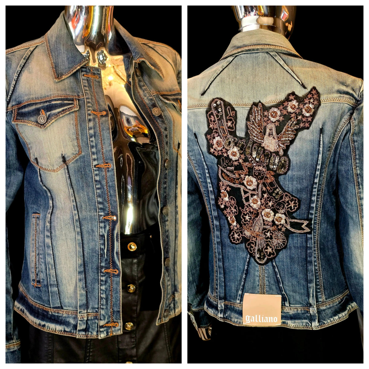 John Galliano denim jacket size 38 vintage -L.F Lusso