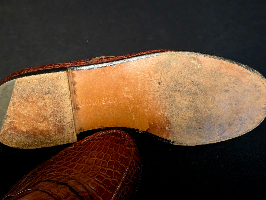 J.M.Weston mocassins en croco