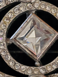 Yves Saint Laurent Broche Argentée & Cristal Années 2000