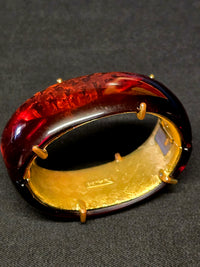 Yves Saint Laurent Parure Bracelet & Clips Oreilles Style Ambre Années 80