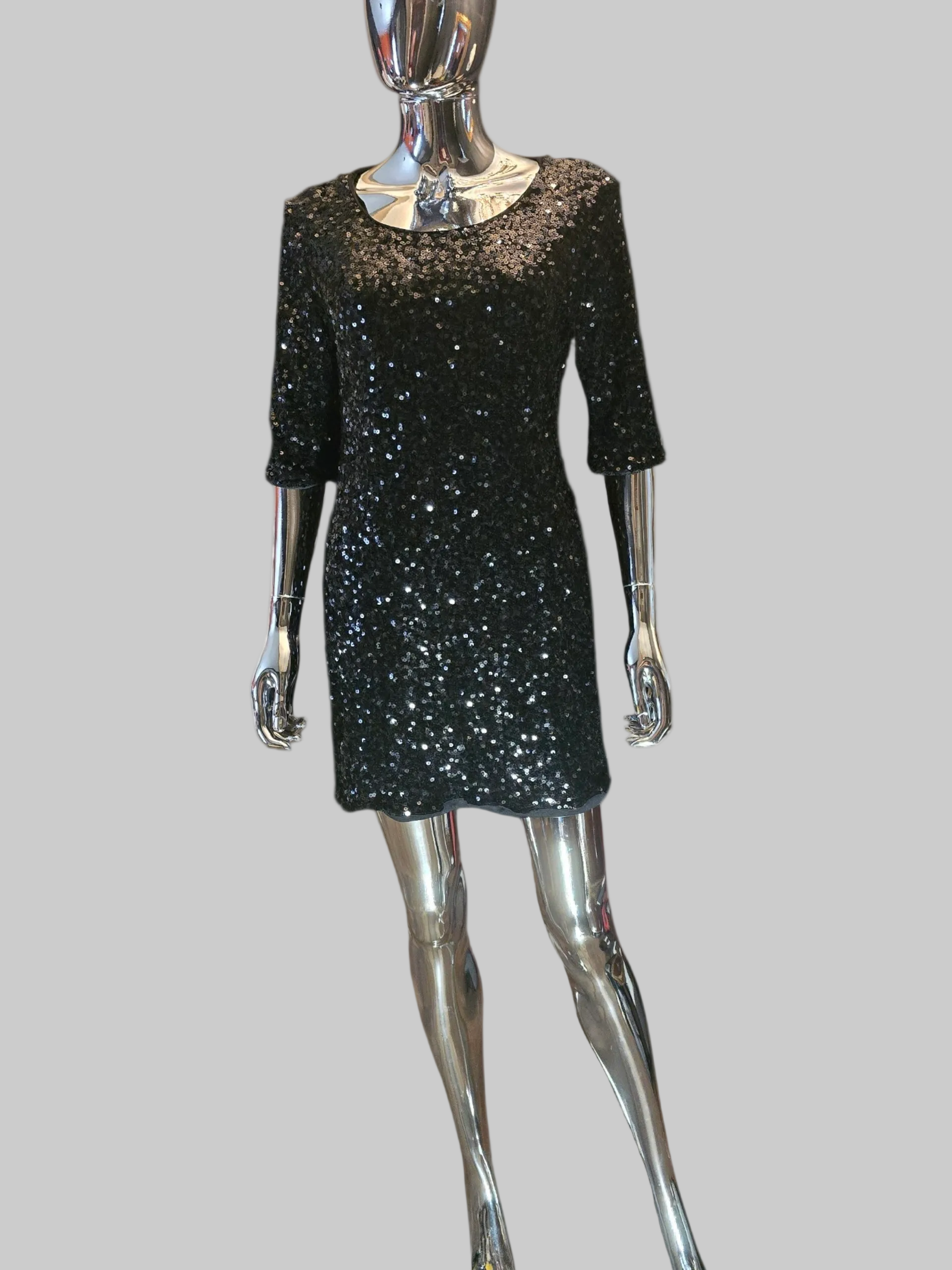 Dolce & Gabbana Robe de Soirée Sequins Noirs T38