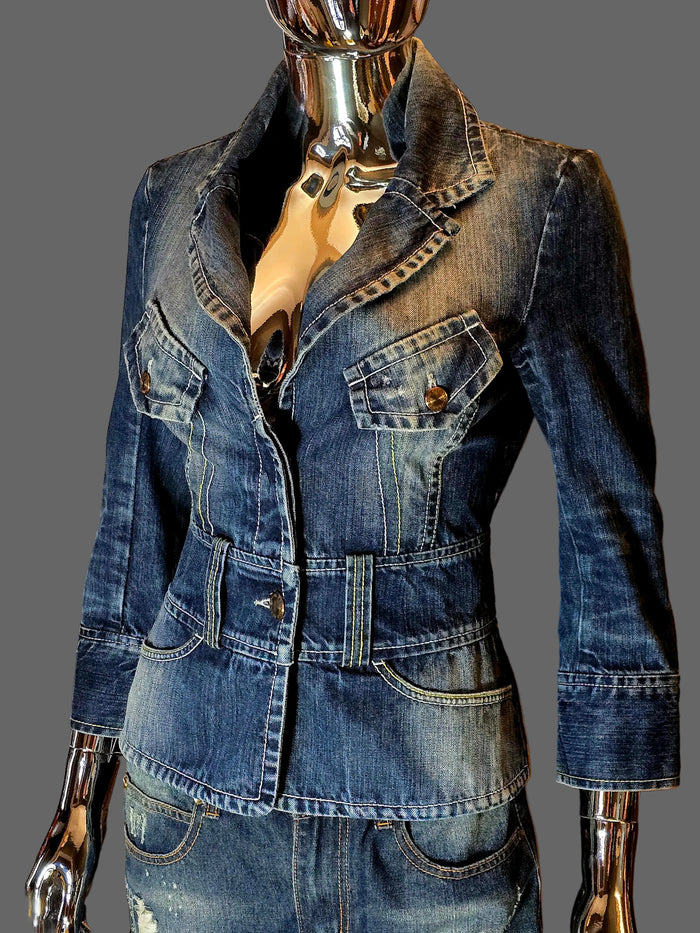 Jean Paul Gaultier denim jacket size 36 vintage - L.F Lusso
