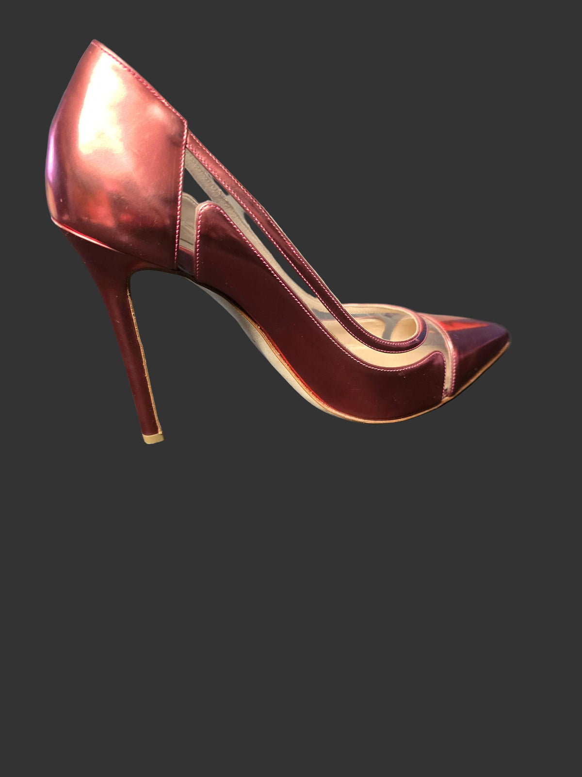 Elie Saab Escarpins Cuir Rose Brillant & Vinyle T39
