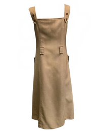 Courrèges Hyperbole Robe Laine Beige Années 70 T38