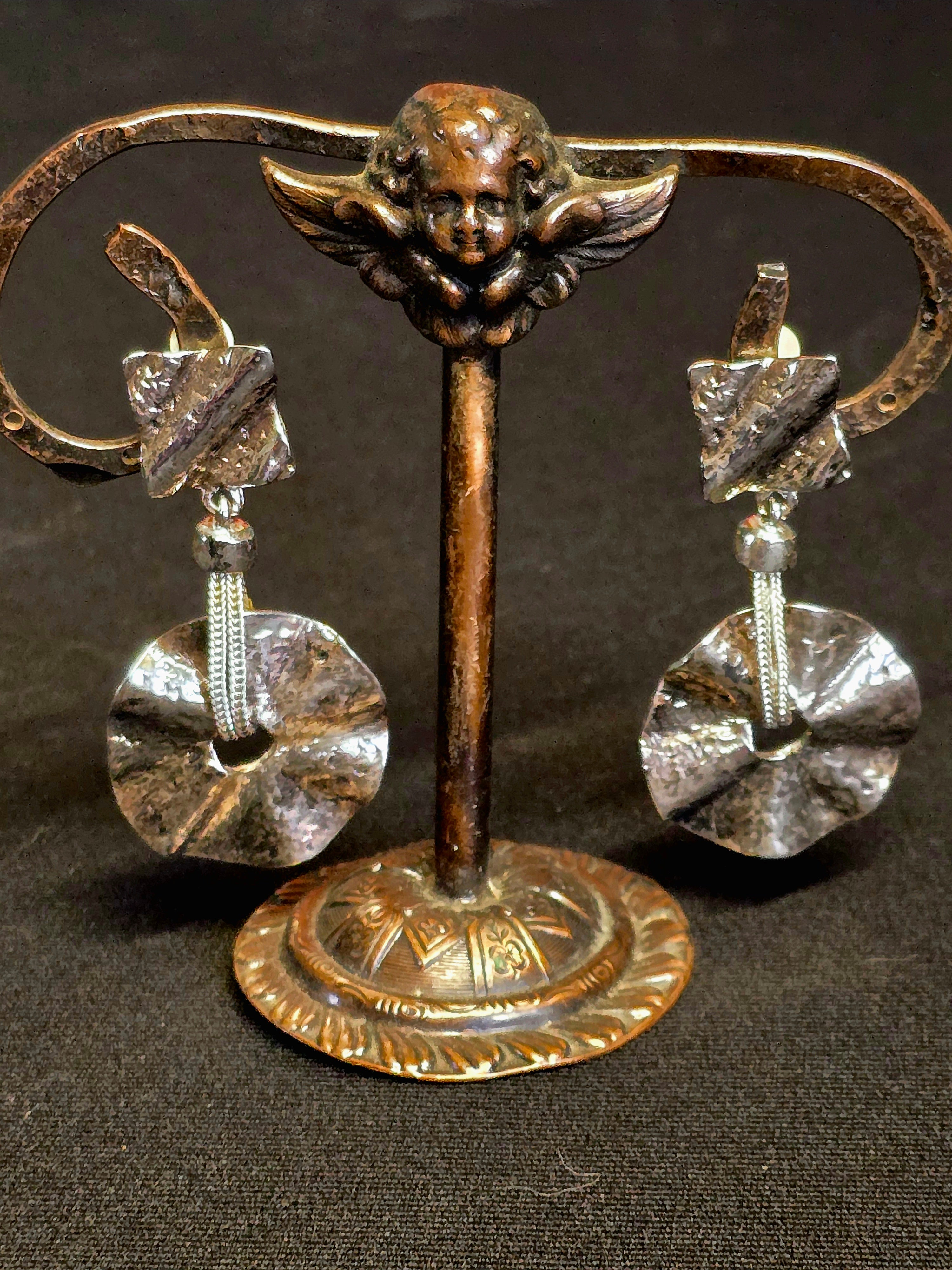 YSL clips d oreille métal argenté Y2K