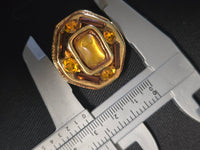 Kalinger Clips Oreilles Dorés Résine & Strass Années 80