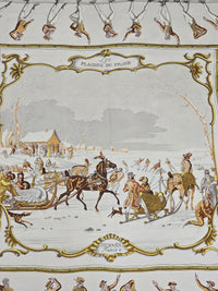 Hermès – Silk Scarf "Les Plaisirs du Froid" 90×90 cm – 1955