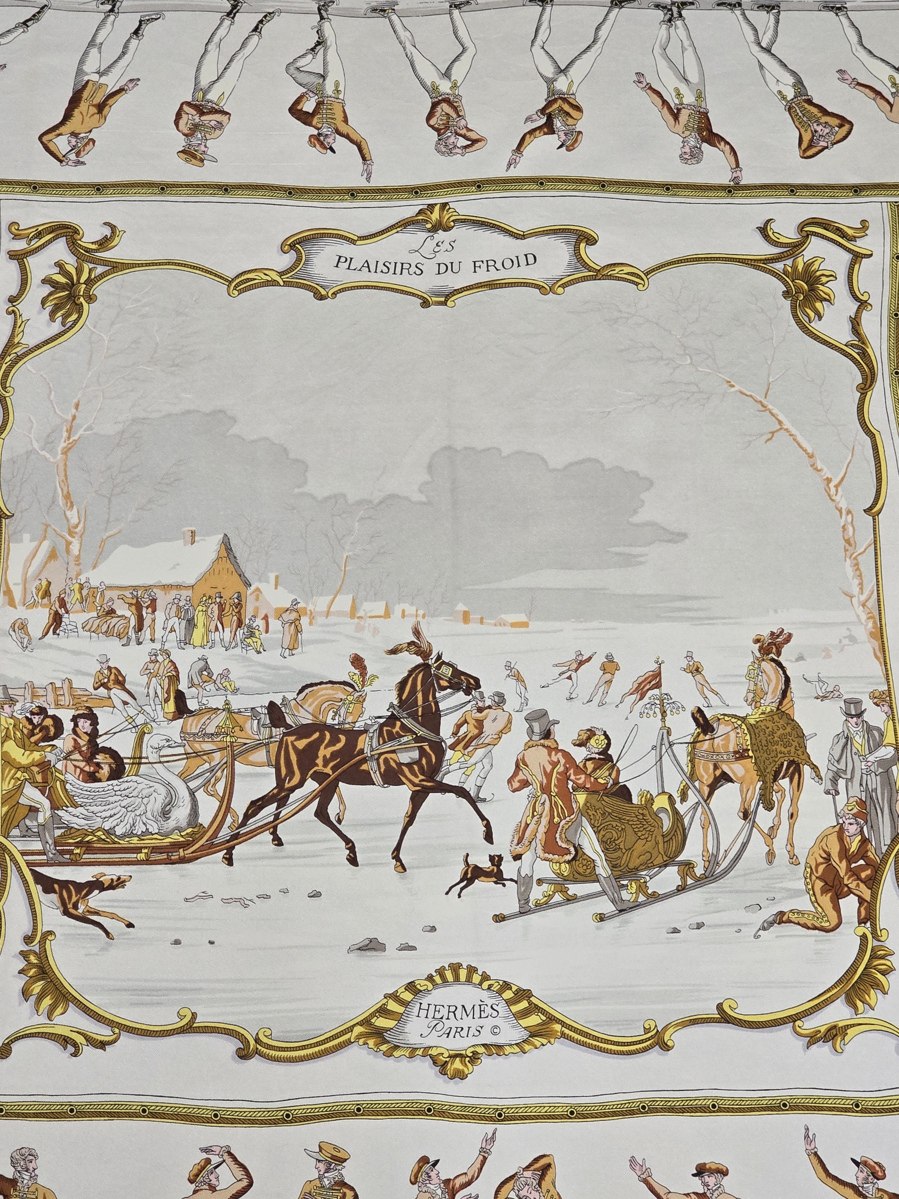Hermès "les plaisirs du froid"        carréde soie