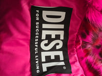 Diesel – Pink Leopard Faux Fur Sleeveless Coat – Size S