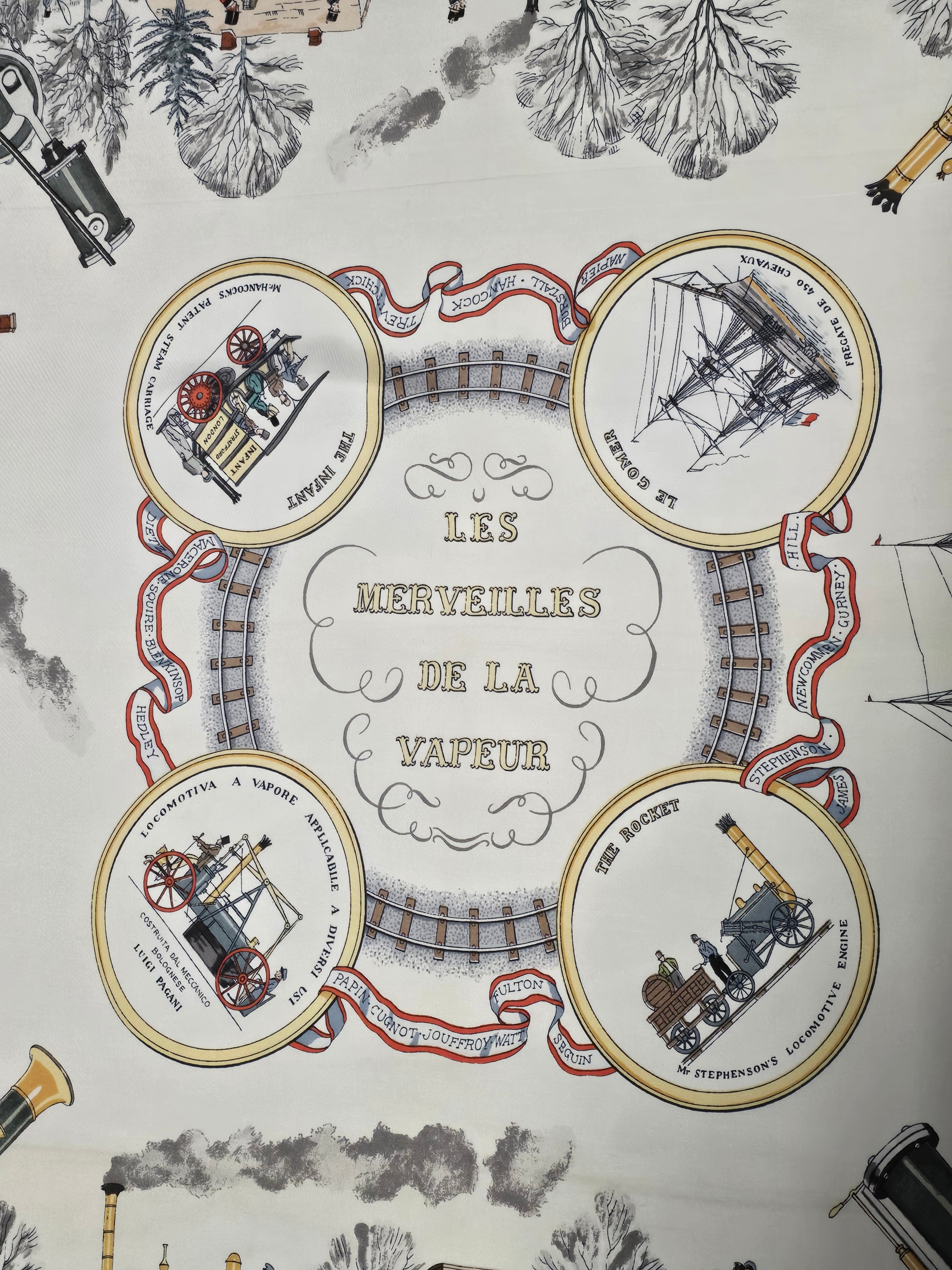 Hermès "les merveilles de la vapeur" carré de soie