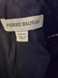 Pierre Balmain Robe Courte Noire Épaulettes Cloutées T38