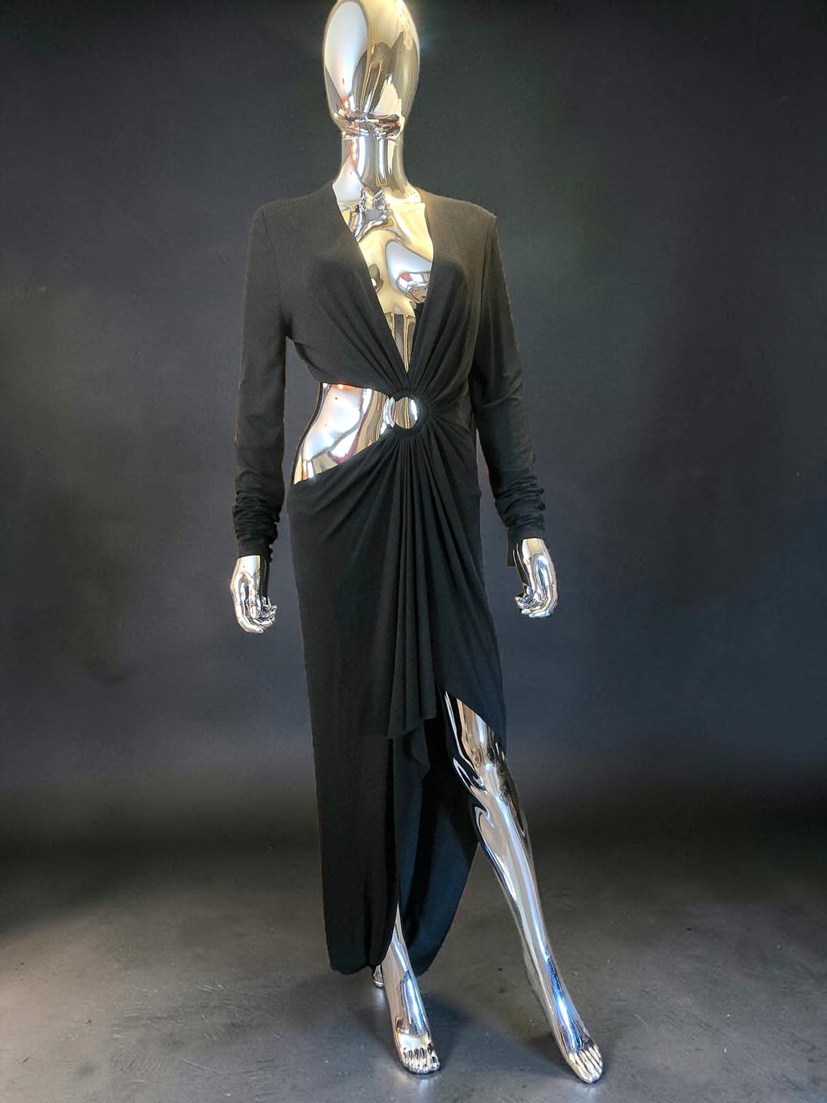 robe du soir noire longue asymétrique neuve Alexandre Vauthier - L.F Lusso