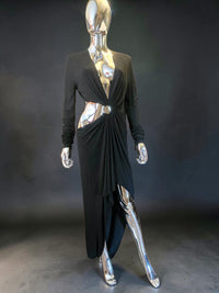 robe du soir noire longue asymétrique neuve Alexandre Vauthier - L.F Lusso