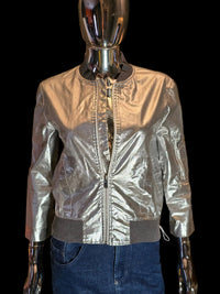 Paco Rabanne silver bomber jacket size 36 vintage - L.F Lusso