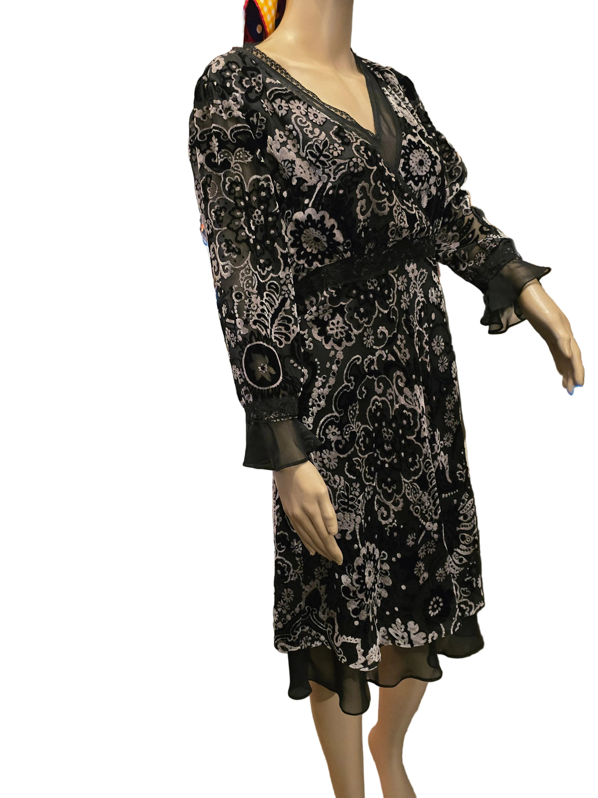 John Galliano robe mauve et noire - L.F Lusso