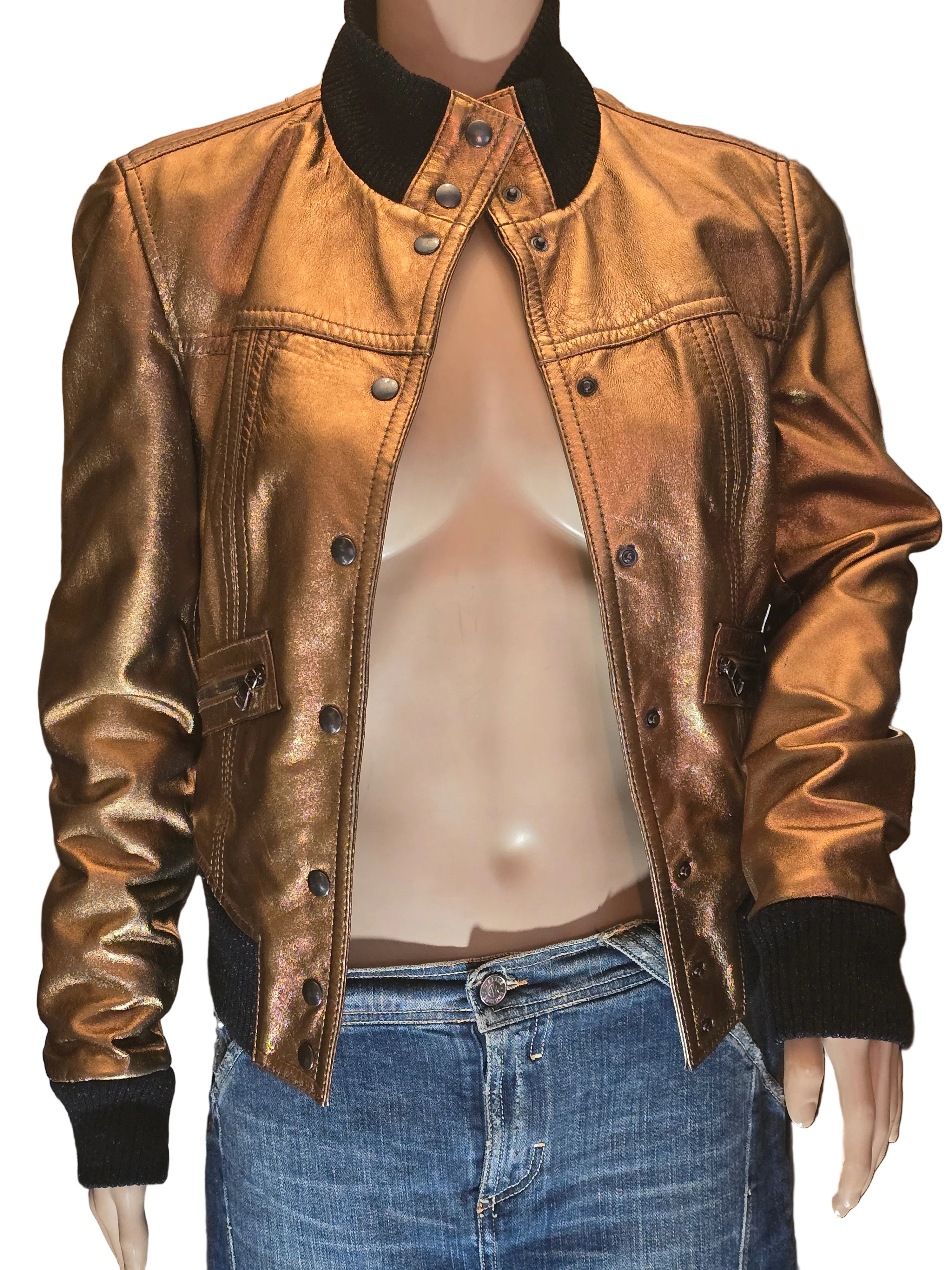 Dolce & Gabanna blouson cuir doré