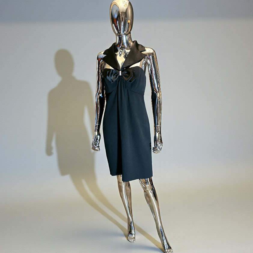 Azzaro Studio Robe de Soirée Noire Plissée T40