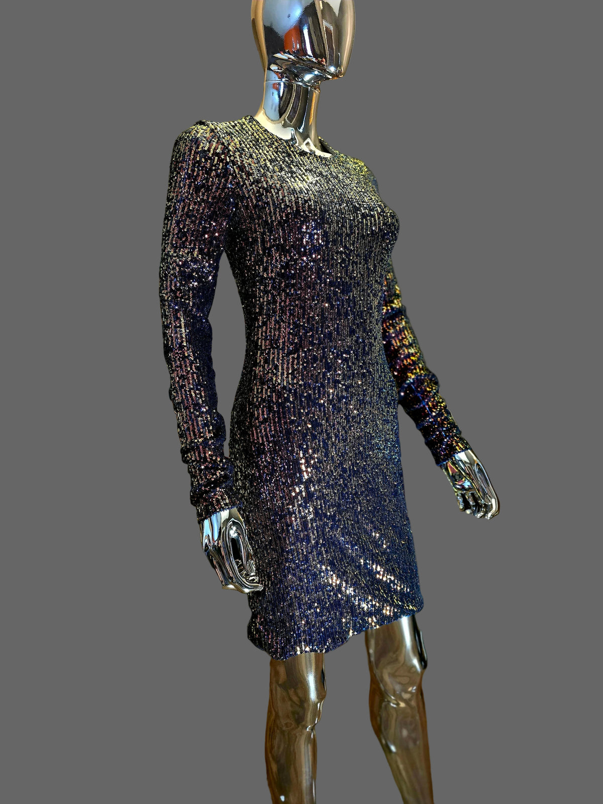 Azzaro Robe de Soirée Sequins Multicolores T38 – Neuve