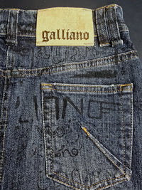 John Galliano Jupe Denim Graffitis T40