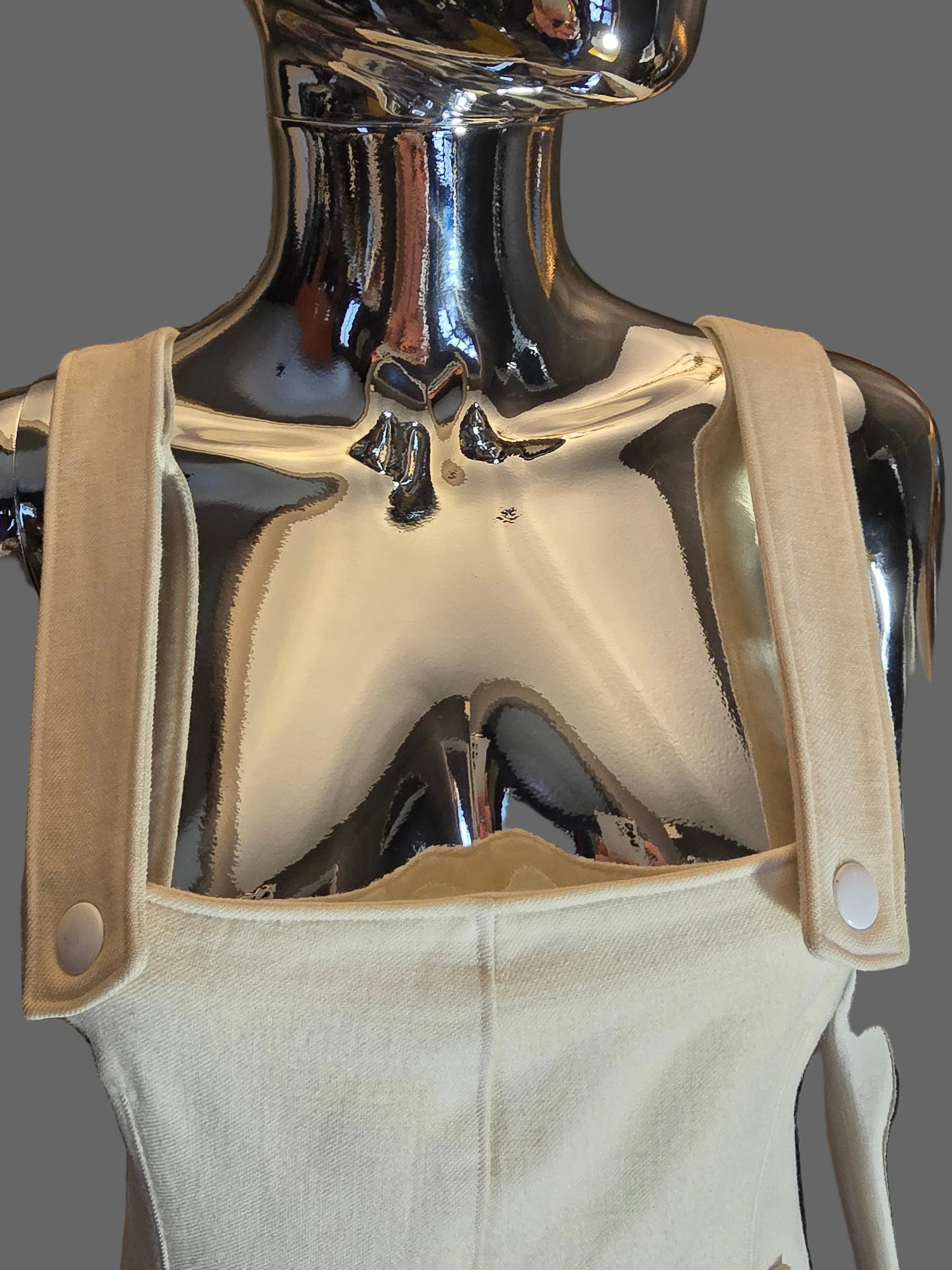 Courrèges — Robe Longue Vintage Années 70 Beige T38