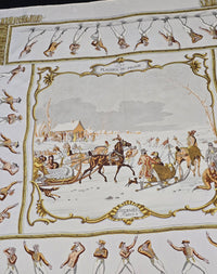 Hermès – Silk Scarf "Les Plaisirs du Froid" 90×90 cm – 1955