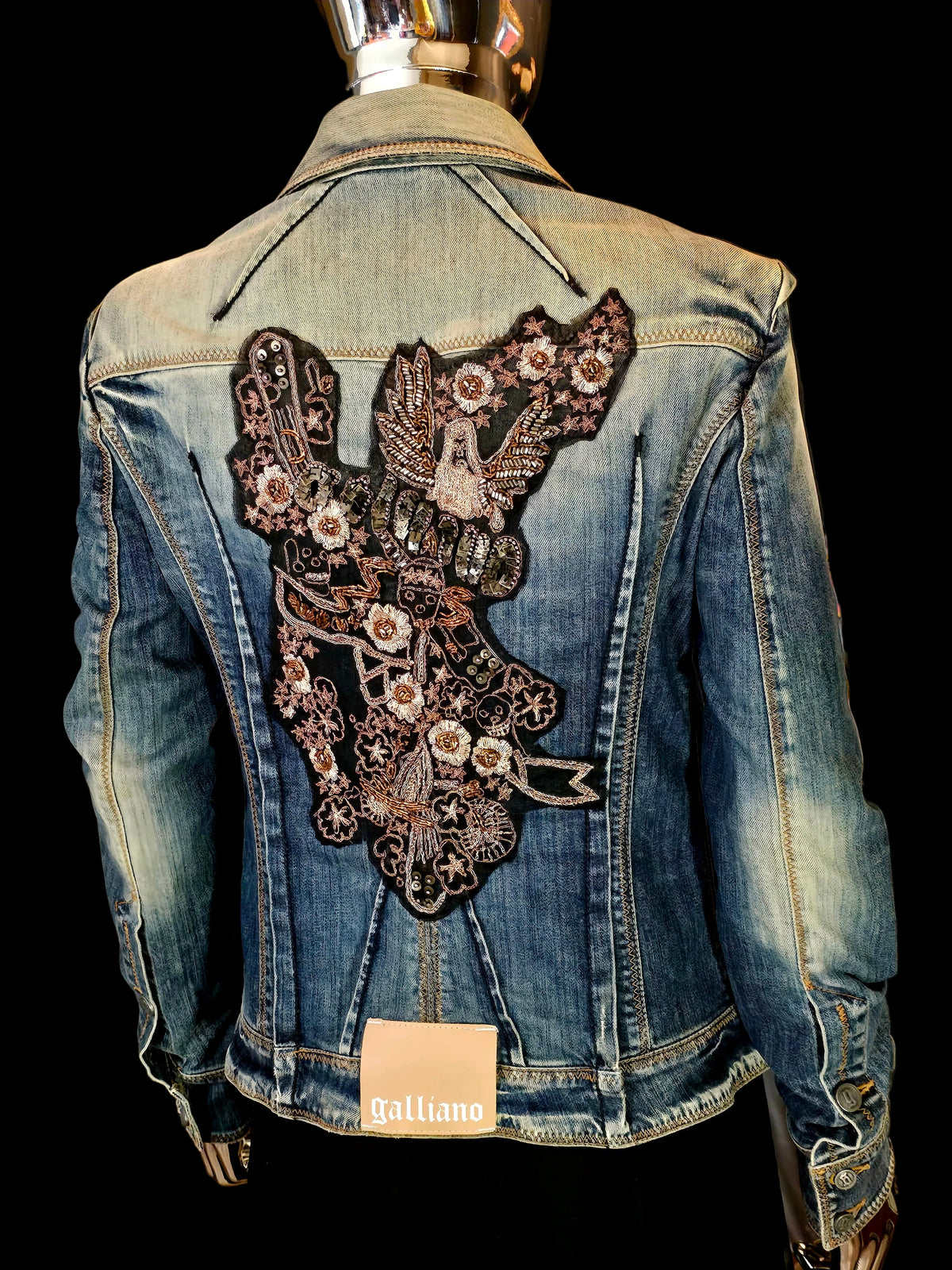 Veste en jean brodée Galliano - L.F Lusso