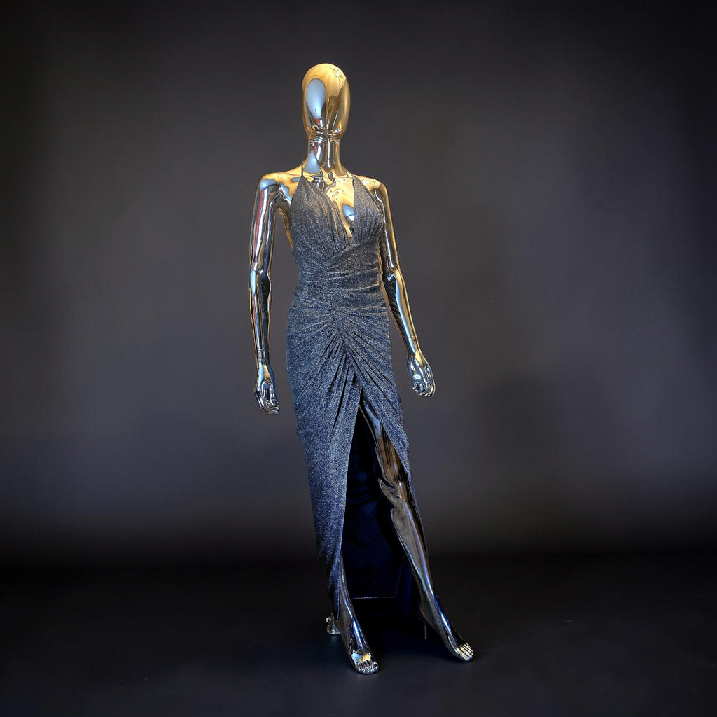 Alexandre Vauthier robe longue argentée T38 neuve - L.F Lusso