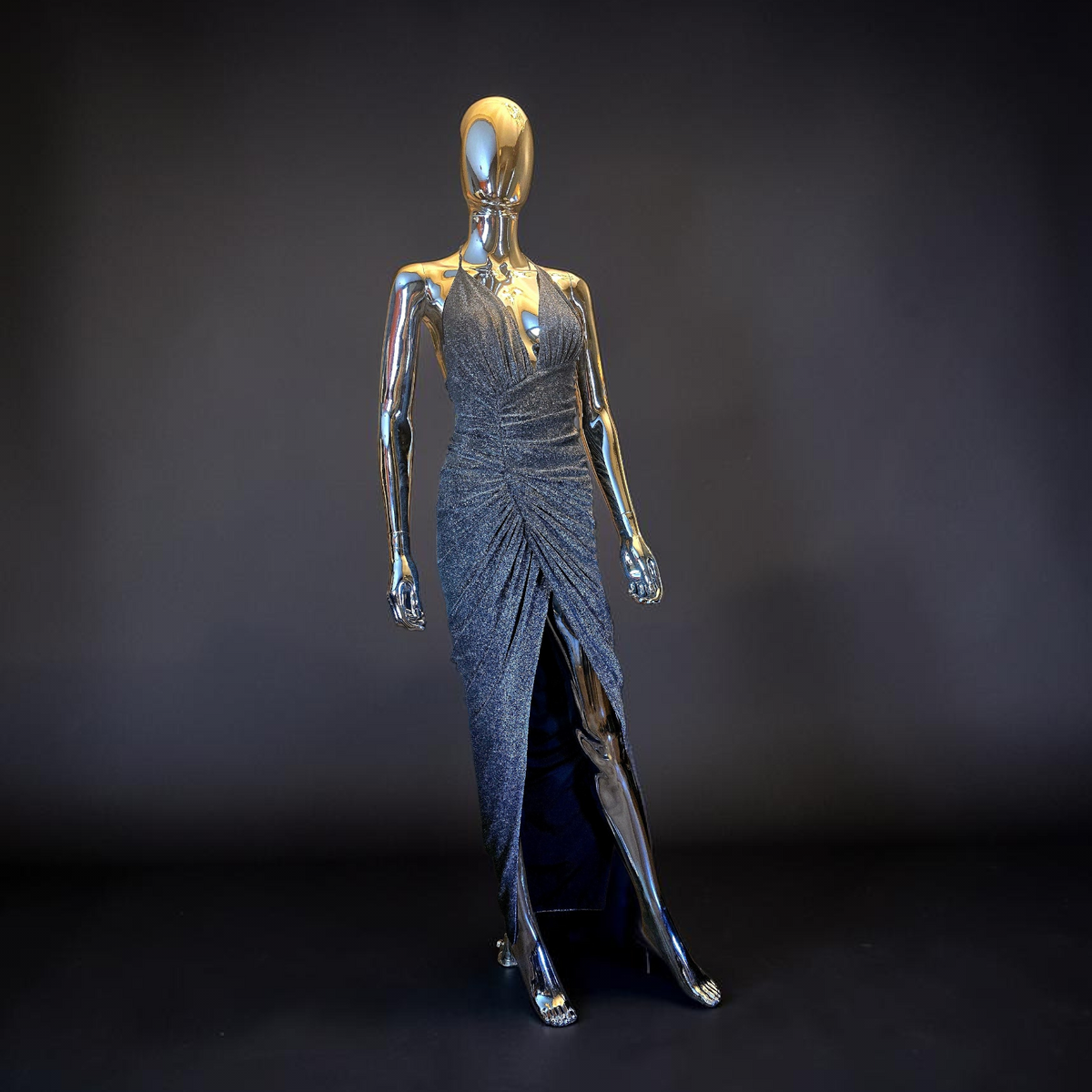 Alexandre Vauthier robe longue argentée T38 neuve - L.F Lusso