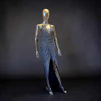 Alexandre Vauthier robe longue argentée T38 neuve - L.F Lusso