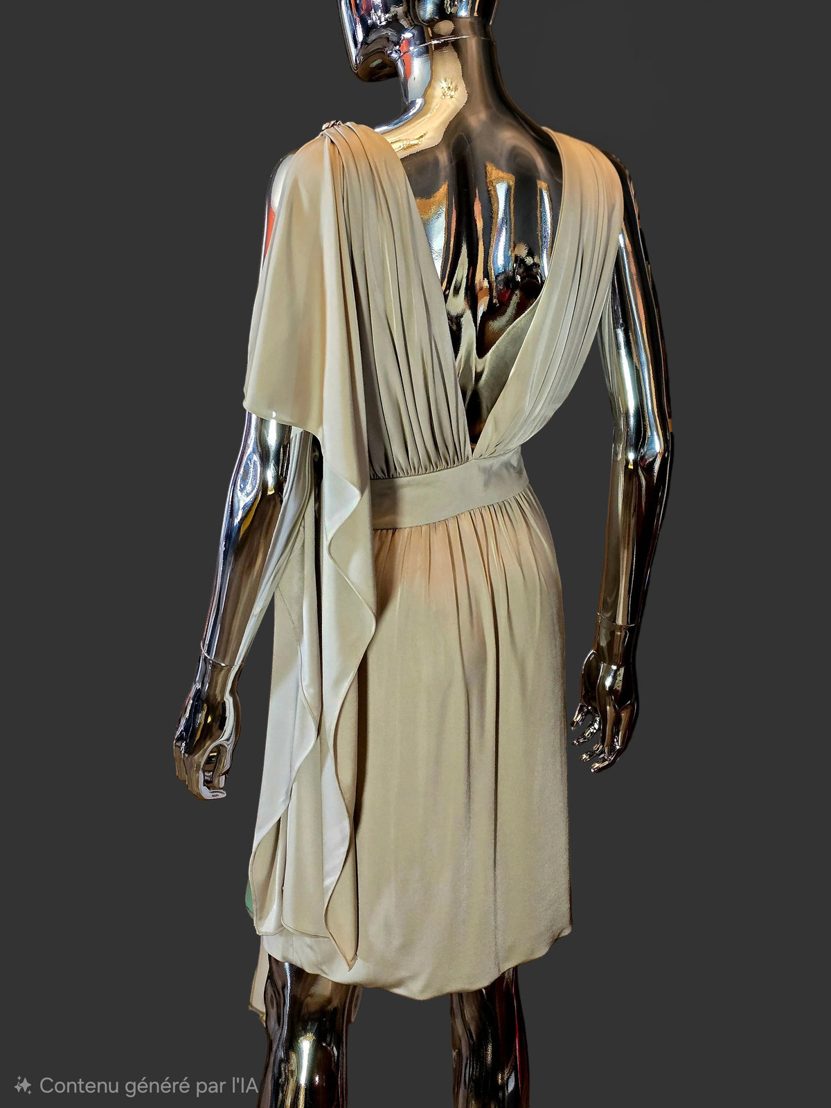 robe drapée beige T38 Azzaro - L.F Lusso