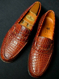 J.M. Weston crocodile loafers size 37,5 vintage - L.F Lusso