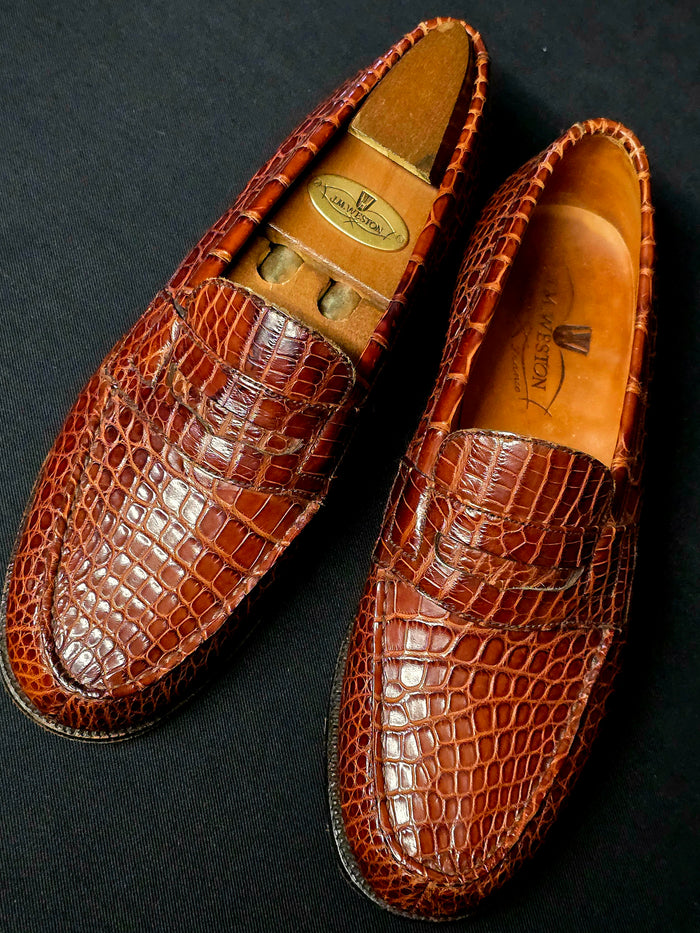 J.M. Weston crocodile loafers size 37,5 vintage - L.F Lusso