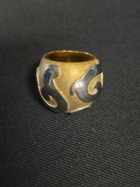 Yves Saint Laurent Statement Gold & Silver Ring 2000s Size 53