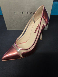 Elie Saab Escarpins Cuir Rose Brillant & Vinyle T39