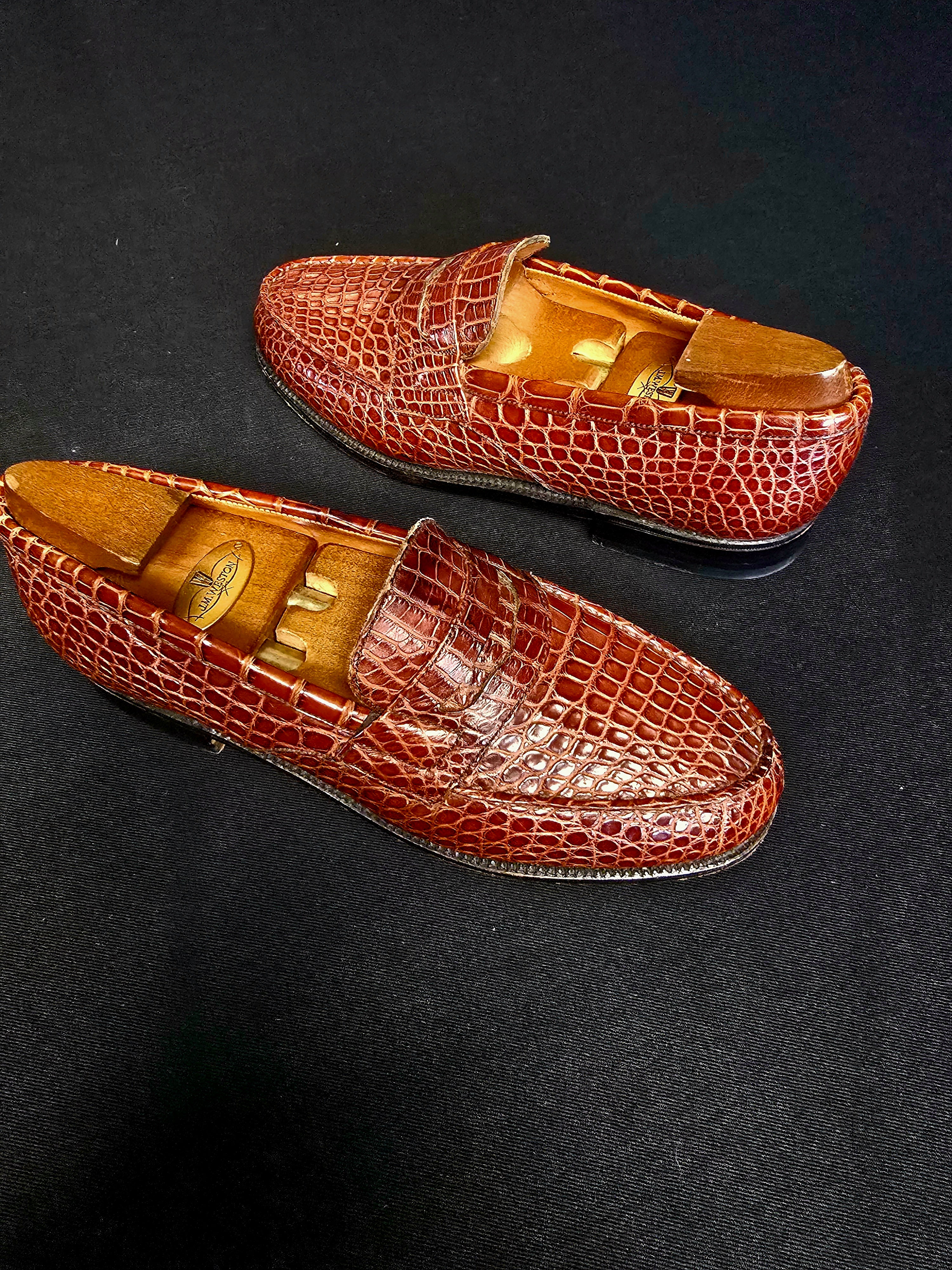 J.M.Weston mocassins en croco