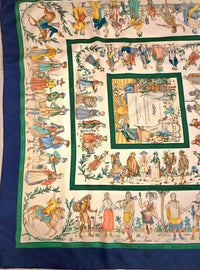 Hermès – Carré de Soie "Costumes Civils Actuels" 90×90 cm – 1995