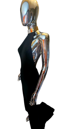 Alexandre Vauthier robe longue noire dos nu bijoux coup or - L.F Lusso