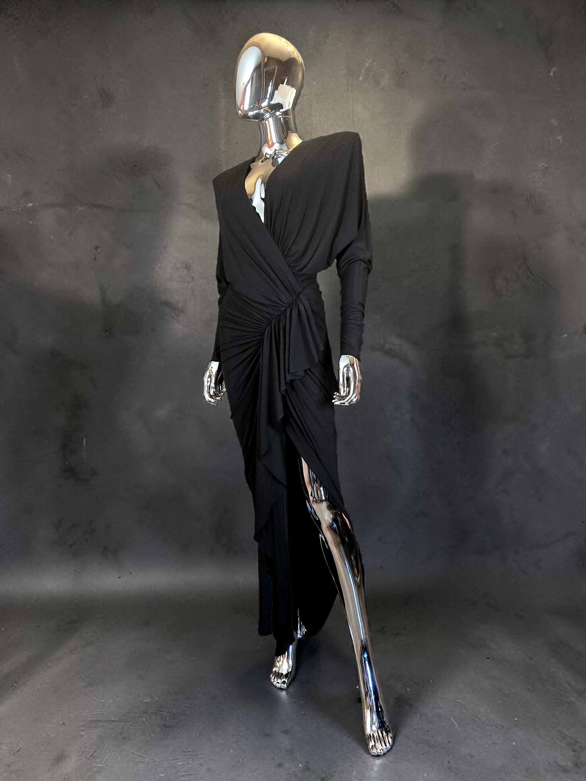 Alexandre Vauthier robe longue asymétrique noire T38 neuve -  L.F Lusso