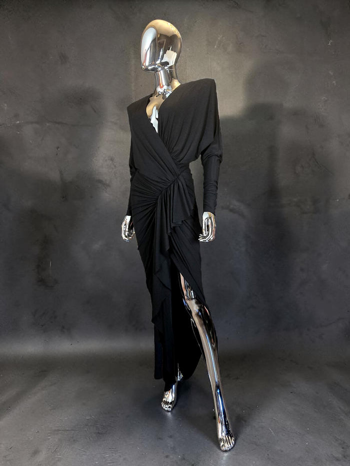 Alexandre Vauthier robe longue asymétrique noire T38 neuve -  L.F Lusso