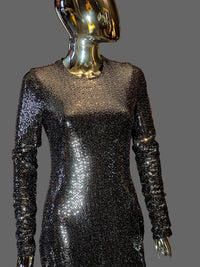 robe en sequins argent Azzaro - L.F Lusso