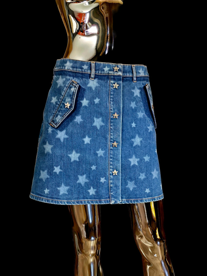 Valentino star denim skirt size 40-42 vintage - L.F Lusso