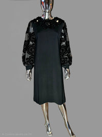 Balmain black 70s dress size 42 vintage - L.F Lusso
