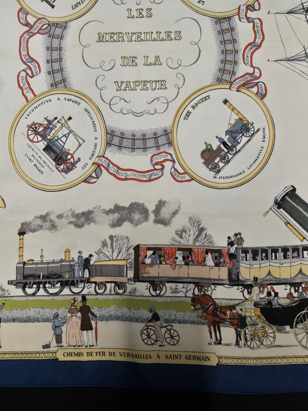 Hermès "les merveilles de la vapeur" carré de soie