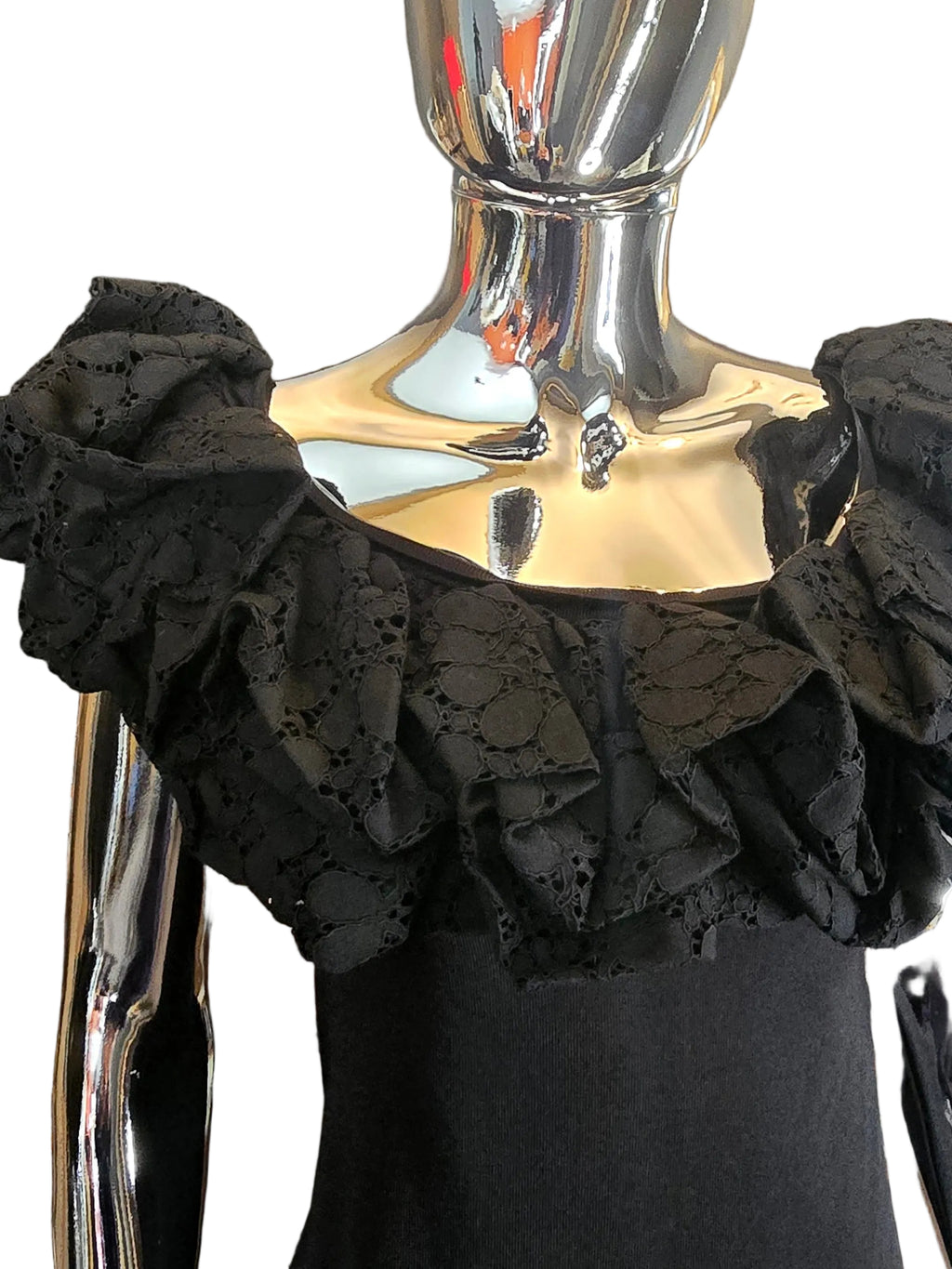 robe courte noire décolleté frou-frou Alexandre Vauthier - L.F Lusso