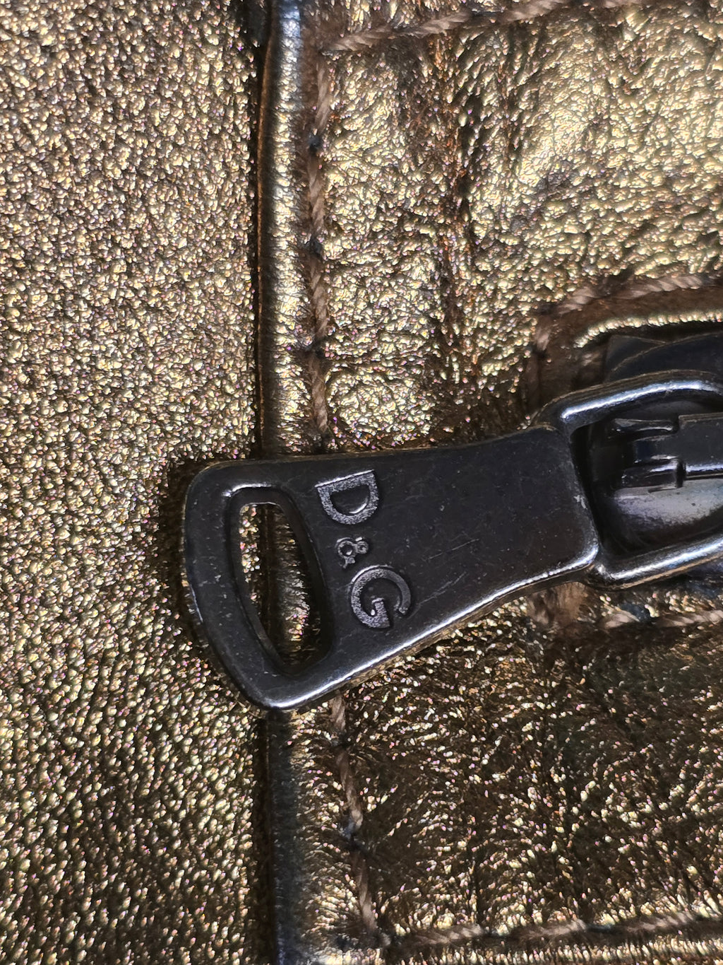 Dolce & Gabanna blouson cuir doré