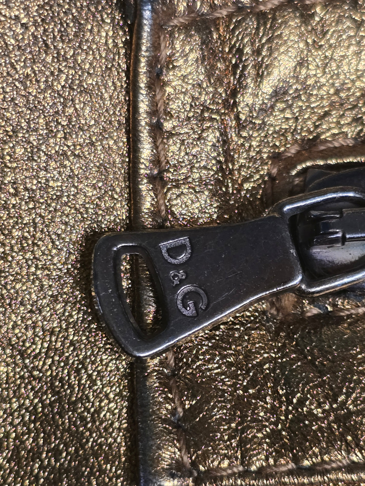 D&G blouson en cuir doré - L.F lusso