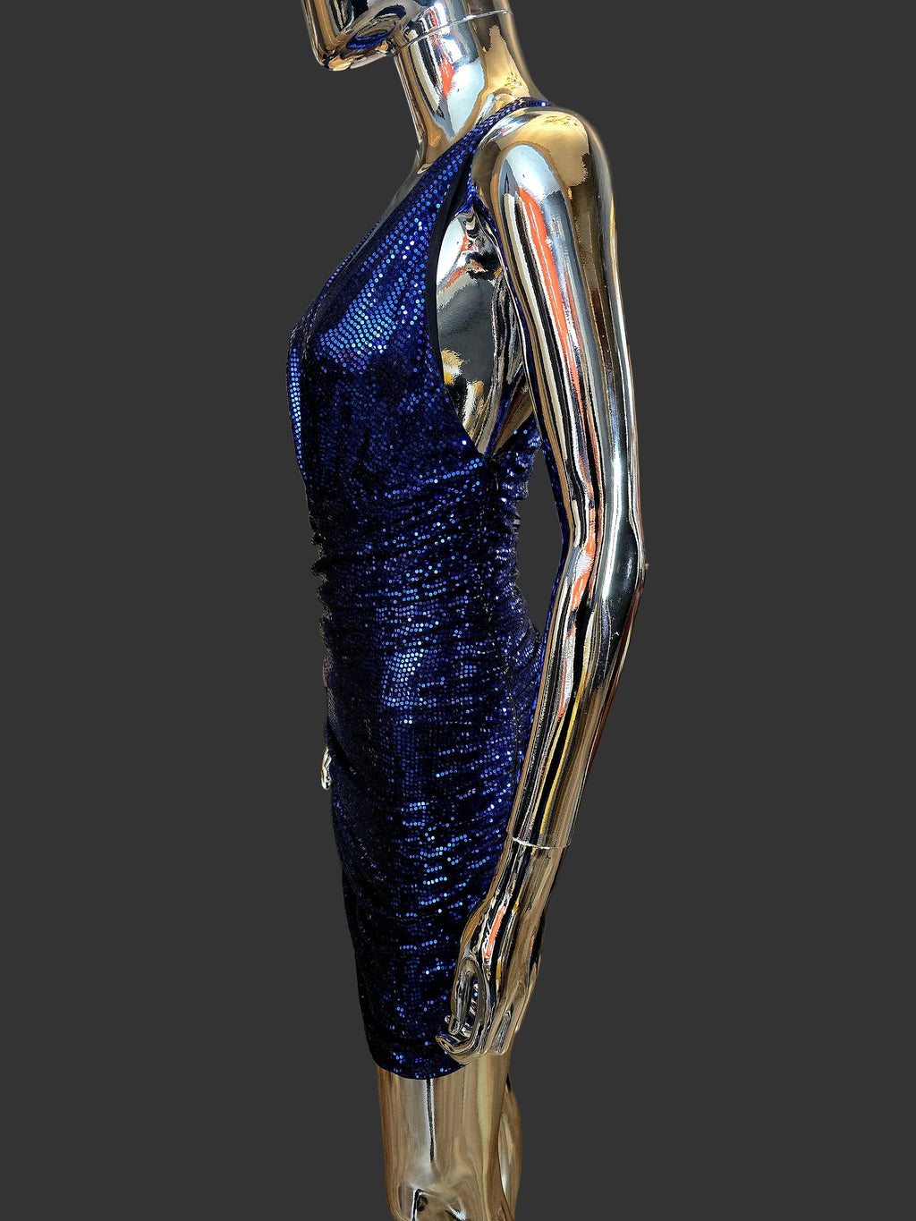 Alexandre Vauthier — Mini Robe Disco Sequins Bleu Électrique T38